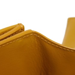 CELINE Tri-fold wallet Foil stamping Compact Calfskin Yellow Calendula 10B573BEL.11CL Men's Women's