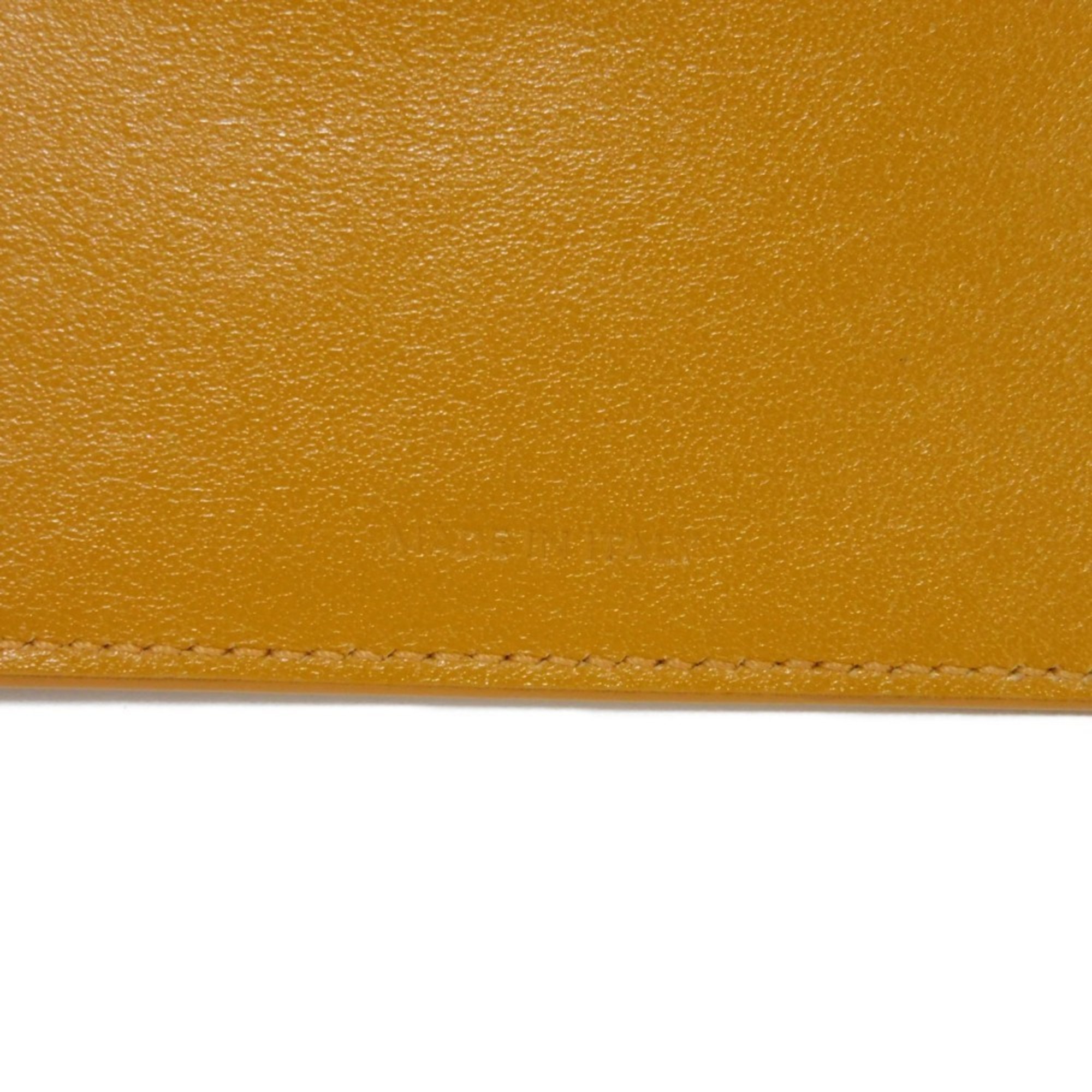 CELINE Tri-fold wallet Foil stamping Compact Calfskin Yellow Calendula 10B573BEL.11CL Men's Women's