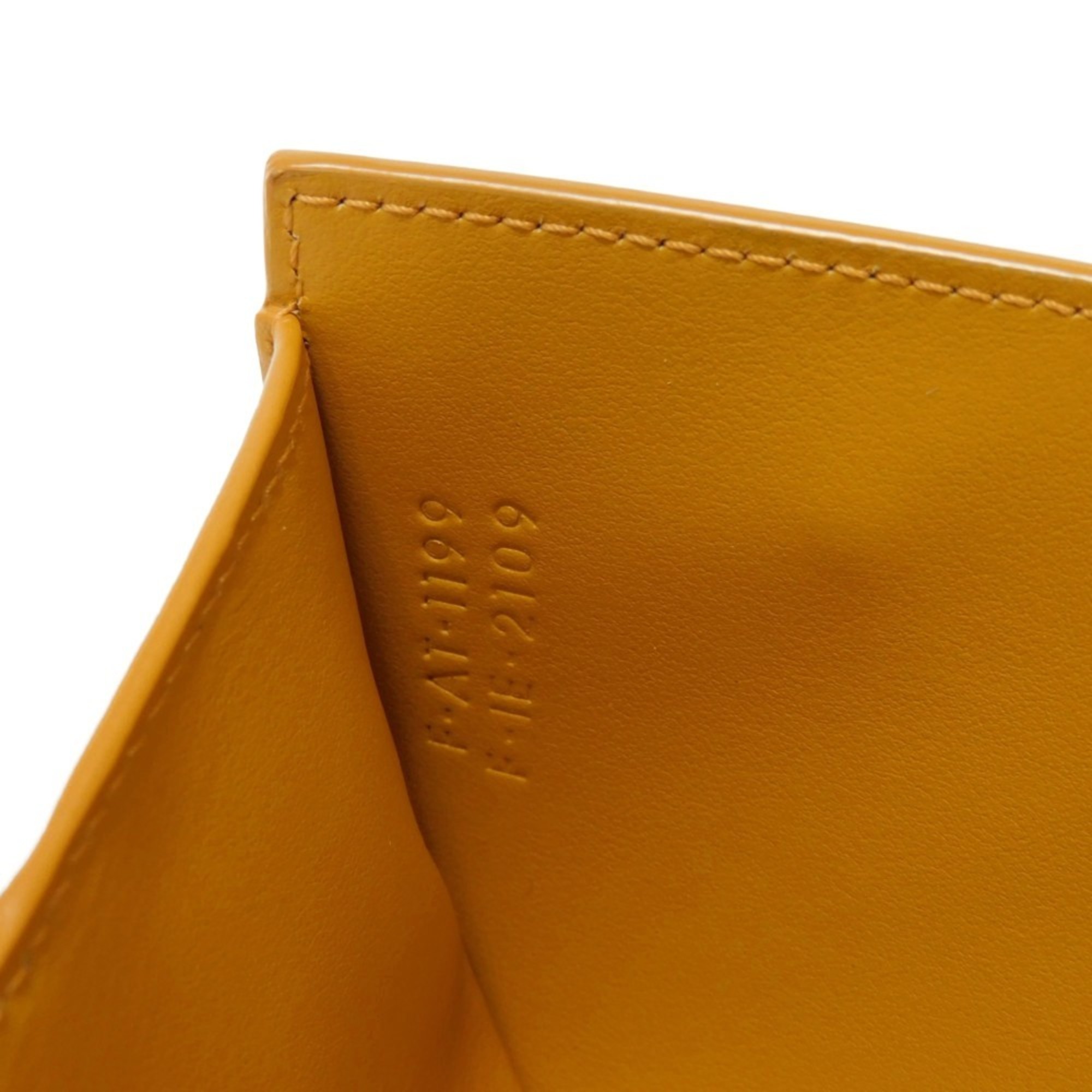 CELINE Tri-fold wallet Foil stamping Compact Calfskin Yellow Calendula 10B573BEL.11CL Men's Women's