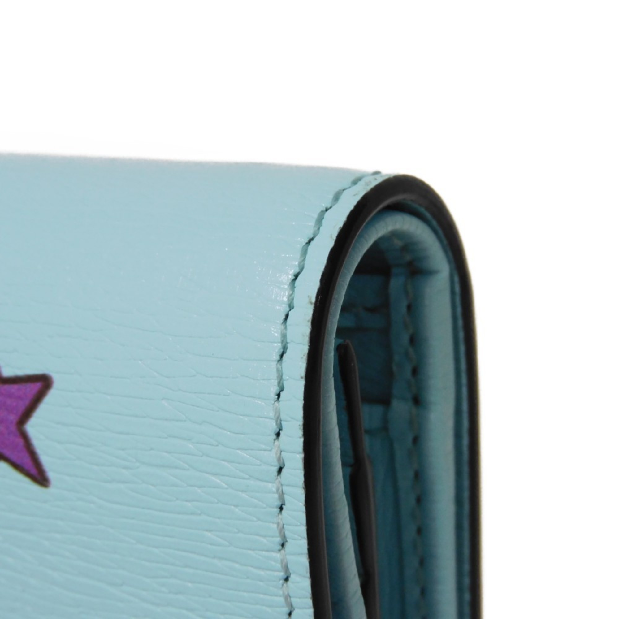 Gucci GUCCI Bi-fold wallet Bananya Compact Banana Unicorn Star Multicolor Pastel Blue 701009 Women's