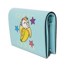 Gucci GUCCI Bi-fold wallet Bananya Compact Banana Unicorn Star Multicolor Pastel Blue 701009 Women's