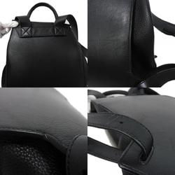 LOEWE Backpack Drawstring Daypack Grain Calf Anagram Embossed Black B871J17X02 Men's Bag