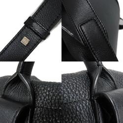 LOEWE Backpack Drawstring Daypack Grain Calf Anagram Embossed Black B871J17X02 Men's Bag