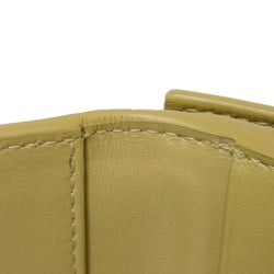 Bottega Veneta Tri-fold Wallet Triangle Tiny Turnlock Smooth Calf RFID Twistlock Beige Men's Women's