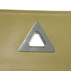 Bottega Veneta Tri-fold Wallet Triangle Tiny Turnlock Smooth Calf RFID Twistlock Beige Men's Women's