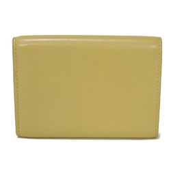 Bottega Veneta Tri-fold Wallet Triangle Tiny Turnlock Smooth Calf RFID Twistlock Beige Men's Women's