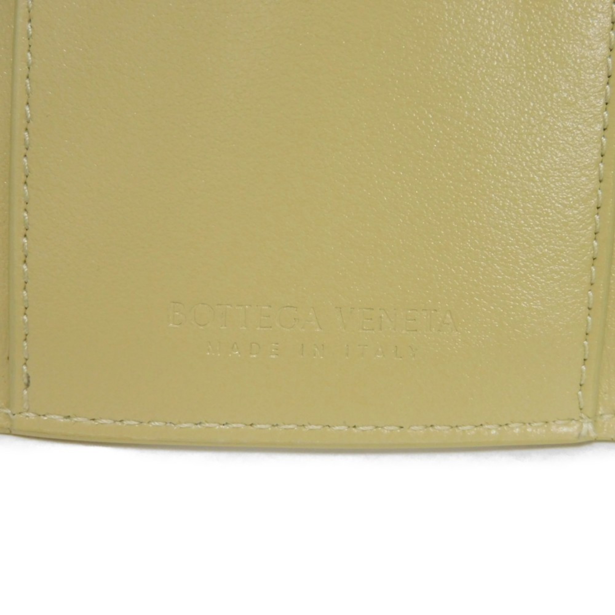 Bottega Veneta Tri-fold Wallet Triangle Tiny Turnlock Smooth Calf RFID Twistlock Beige Men's Women's