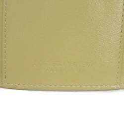 Bottega Veneta Tri-fold Wallet Triangle Tiny Turnlock Smooth Calf RFID Twistlock Beige Men's Women's