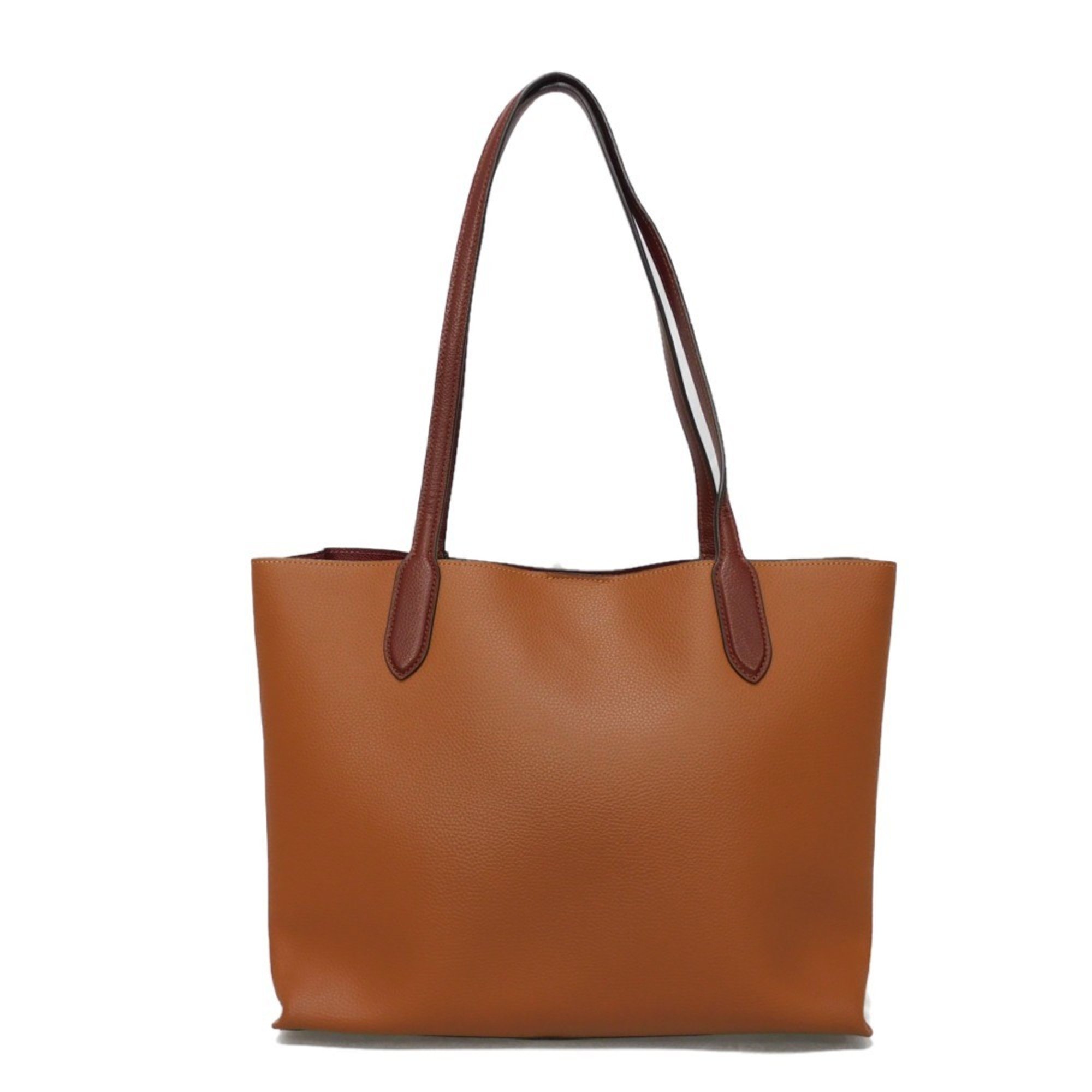 Coach COACH Tote Bag Willow Color Block Brown Bordeaux Beige Shoulder Signature Saddle C0692 Women's