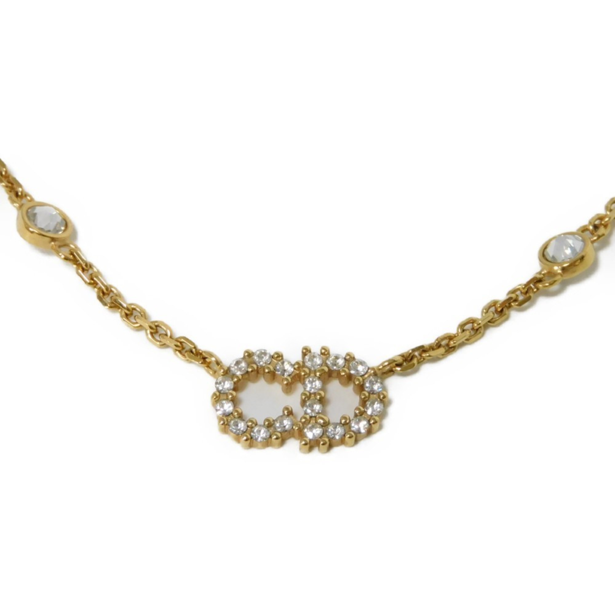 Christian Dior Dior Necklace Clair D Lune Resin Pearl Ivory Crystal Current CD N1033CDLCY_D301 Women's