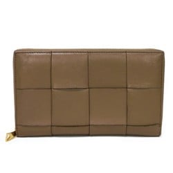 Bottega Veneta Cassette Zip Around Wallet RFID Maxi Intrecciato Taupe Gray 750259 VCQC1 2560 Men's Women's Long