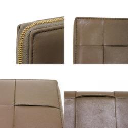 Bottega Veneta Cassette Zip Around Wallet RFID Maxi Intrecciato Taupe Gray 750259 VCQC1 2560 Men's Women's Long