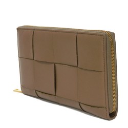 Bottega Veneta Cassette Zip Around Wallet RFID Maxi Intrecciato Taupe Gray 750259 VCQC1 2560 Men's Women's Long