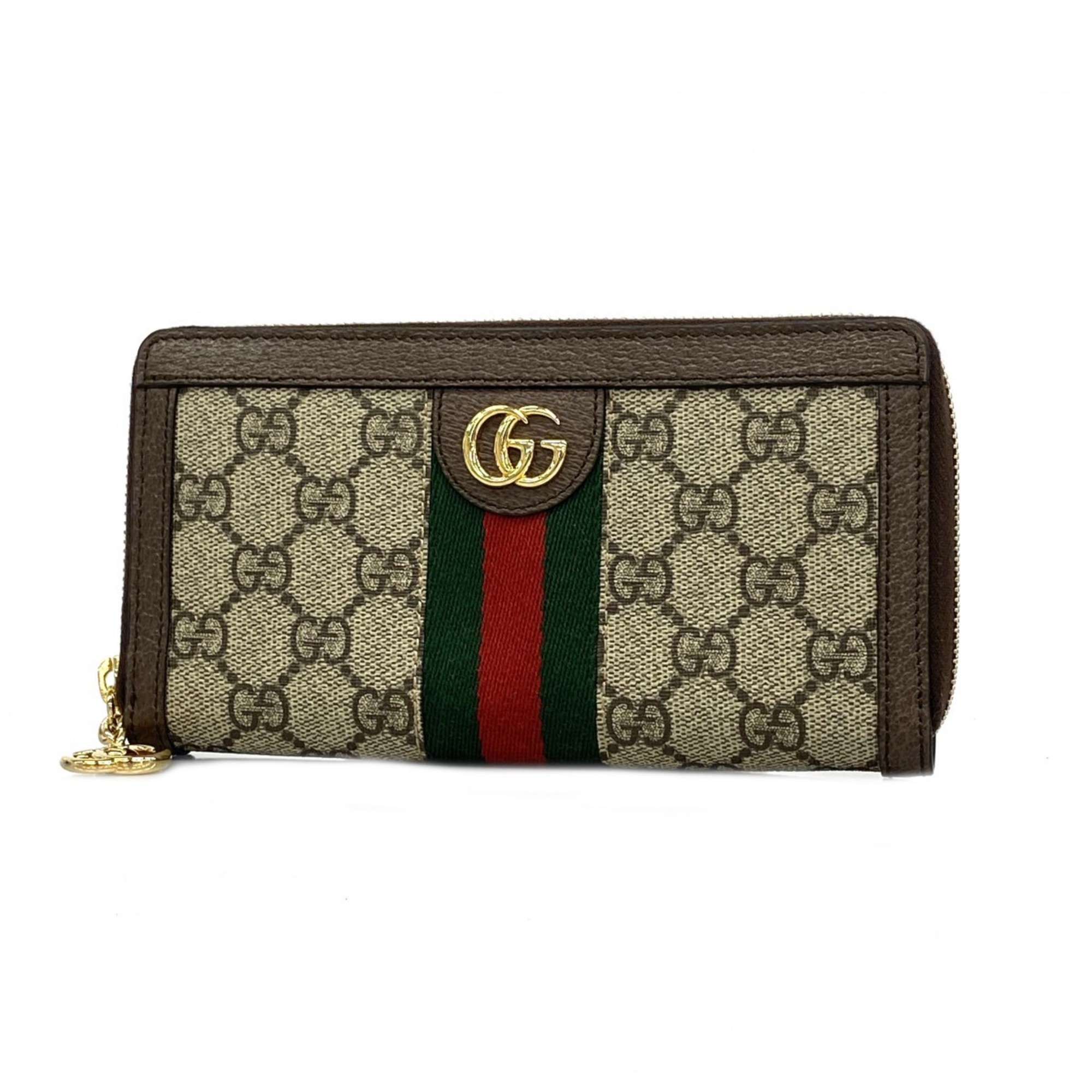 Gucci long wallet Ophidia 523154 beige brown men's women's