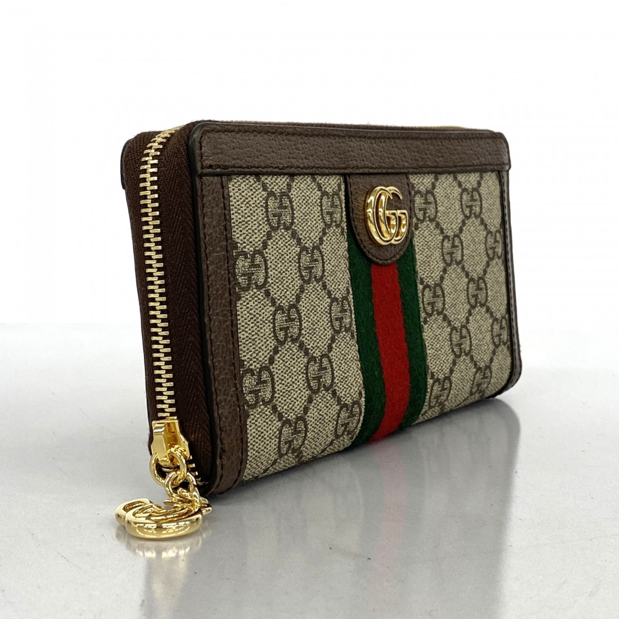 Gucci long wallet Ophidia 523154 beige brown men's women's