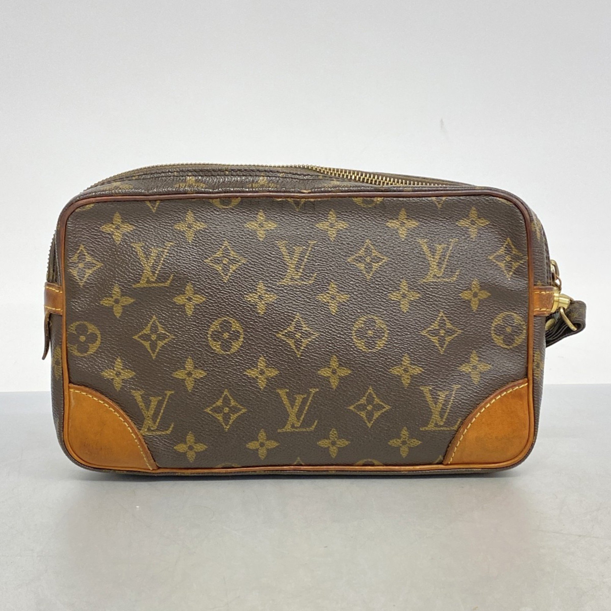 Louis Vuitton Clutch Bag Monogram Marly Dragonne M51825 Brown Men's