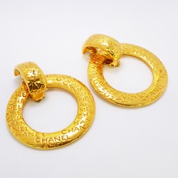 Chanel Earrings Hoops GP Plated Gold Ladies