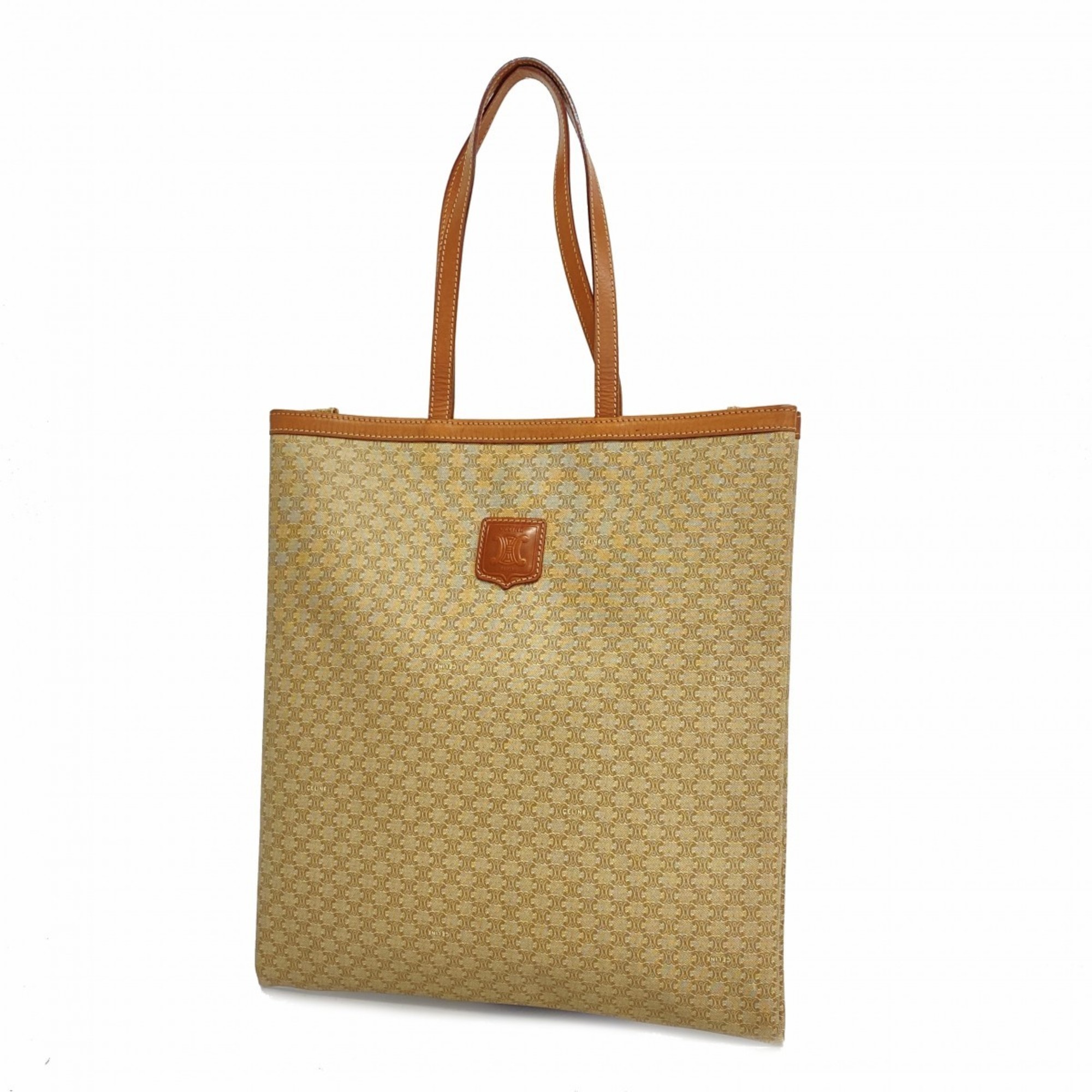 Celine Tote Bag Macadam Light Brown Beige Women's