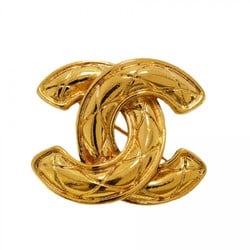 Chanel Brooch Coco Mark Matelasse GP Plated Gold Ladies