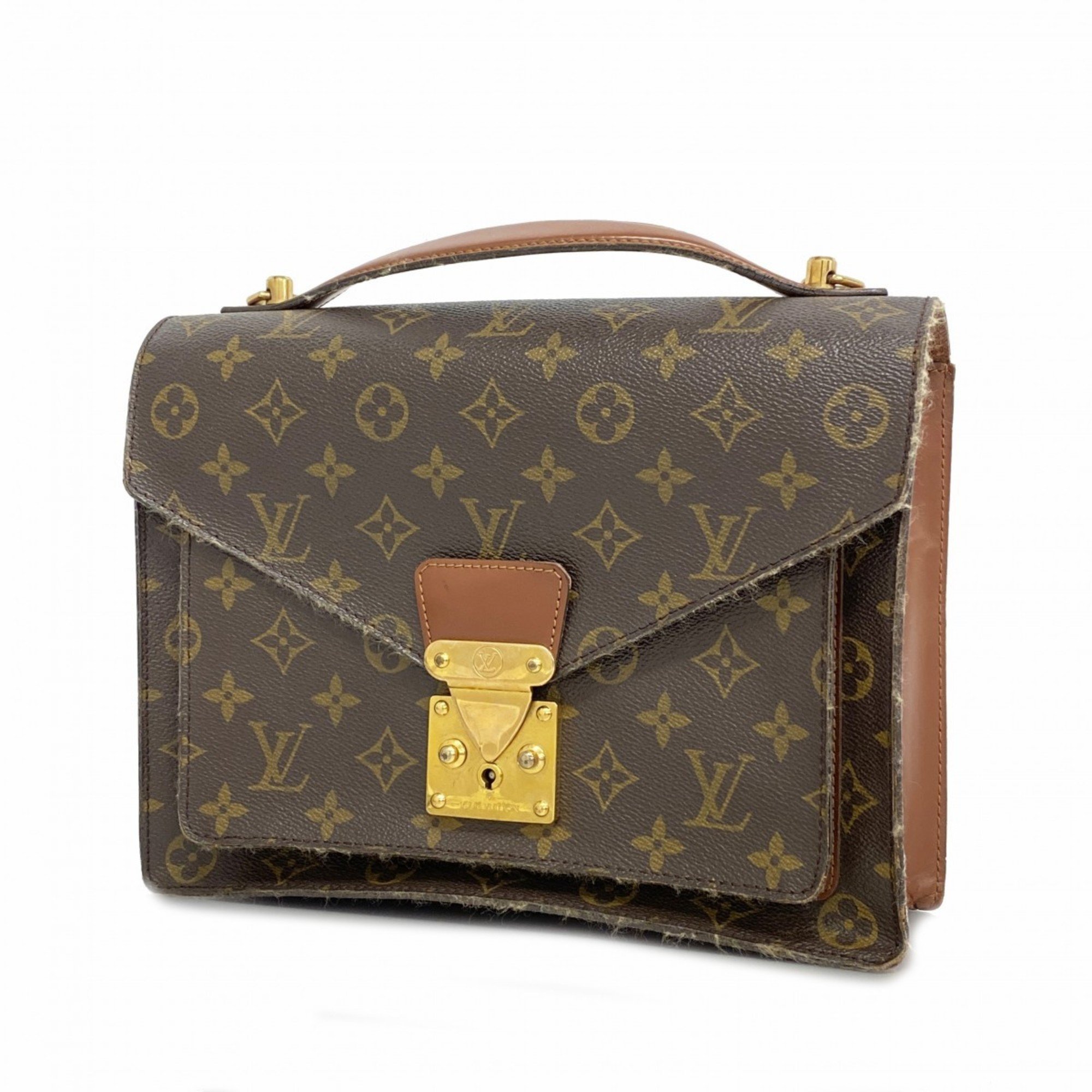 Louis Vuitton handbag Monogram Monceau M51185 brown ladies