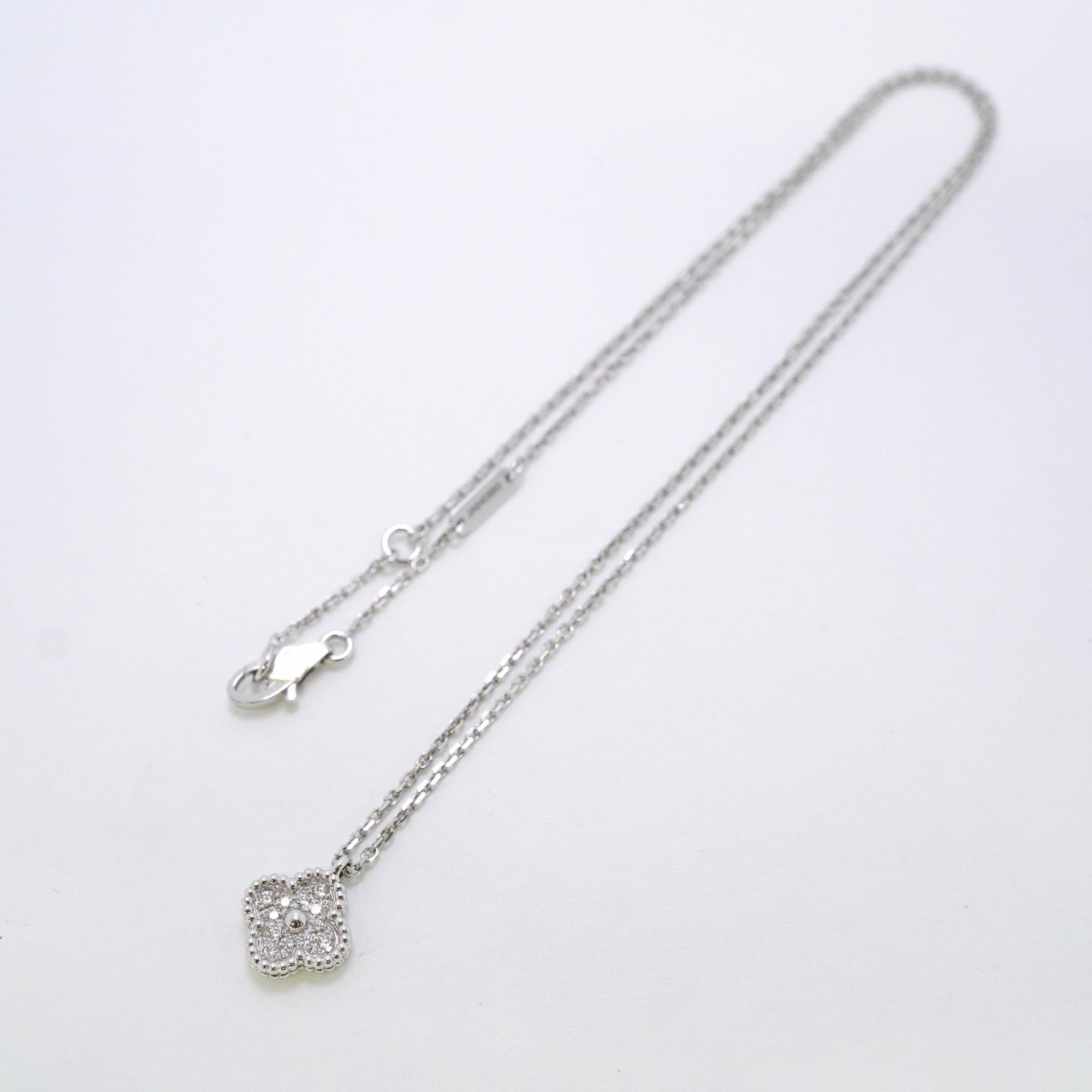 Van Cleef & Arpels Necklace Sweet Alhambra Diamond K18WG White Gold Ladies