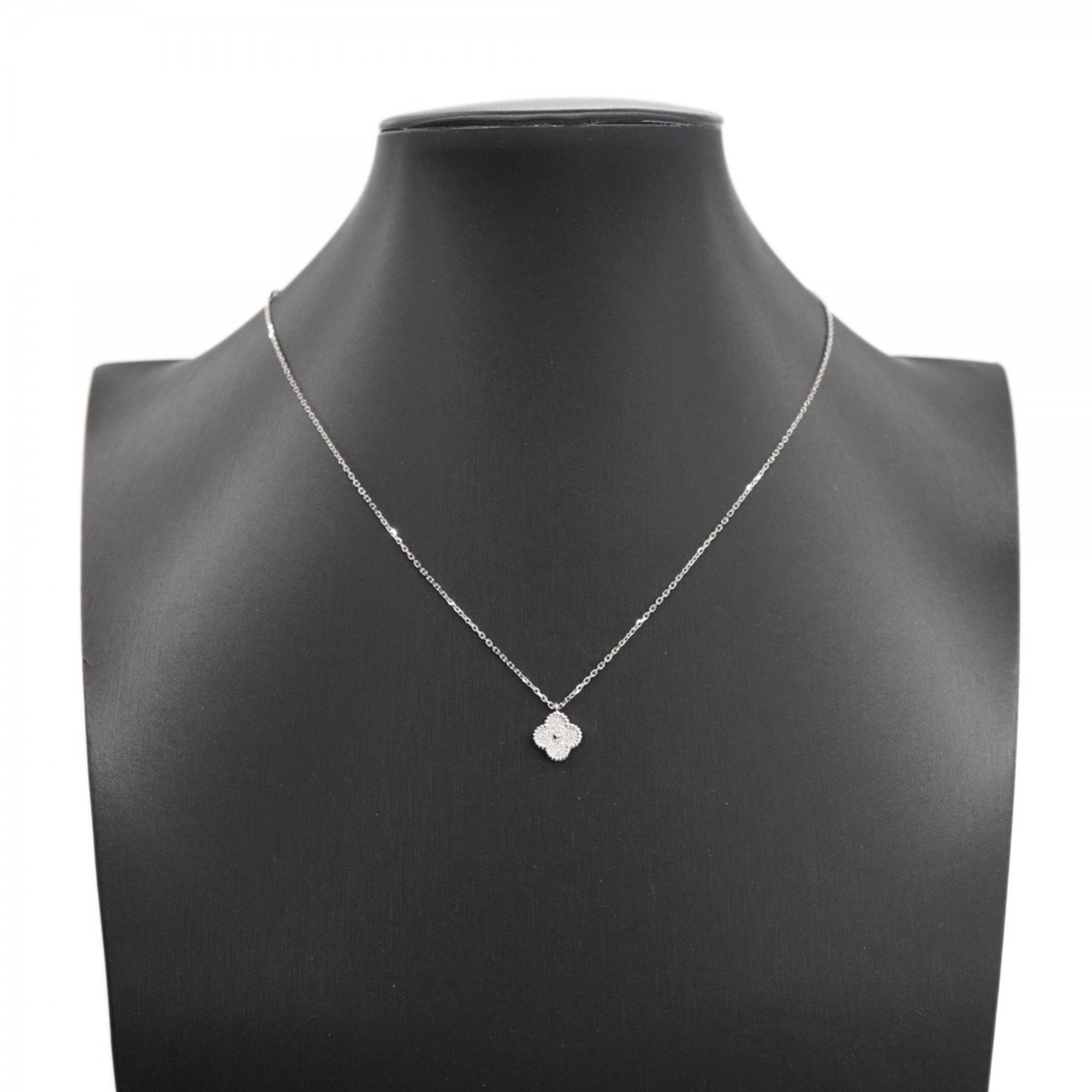 Van Cleef & Arpels Necklace Sweet Alhambra Diamond K18WG White Gold Ladies