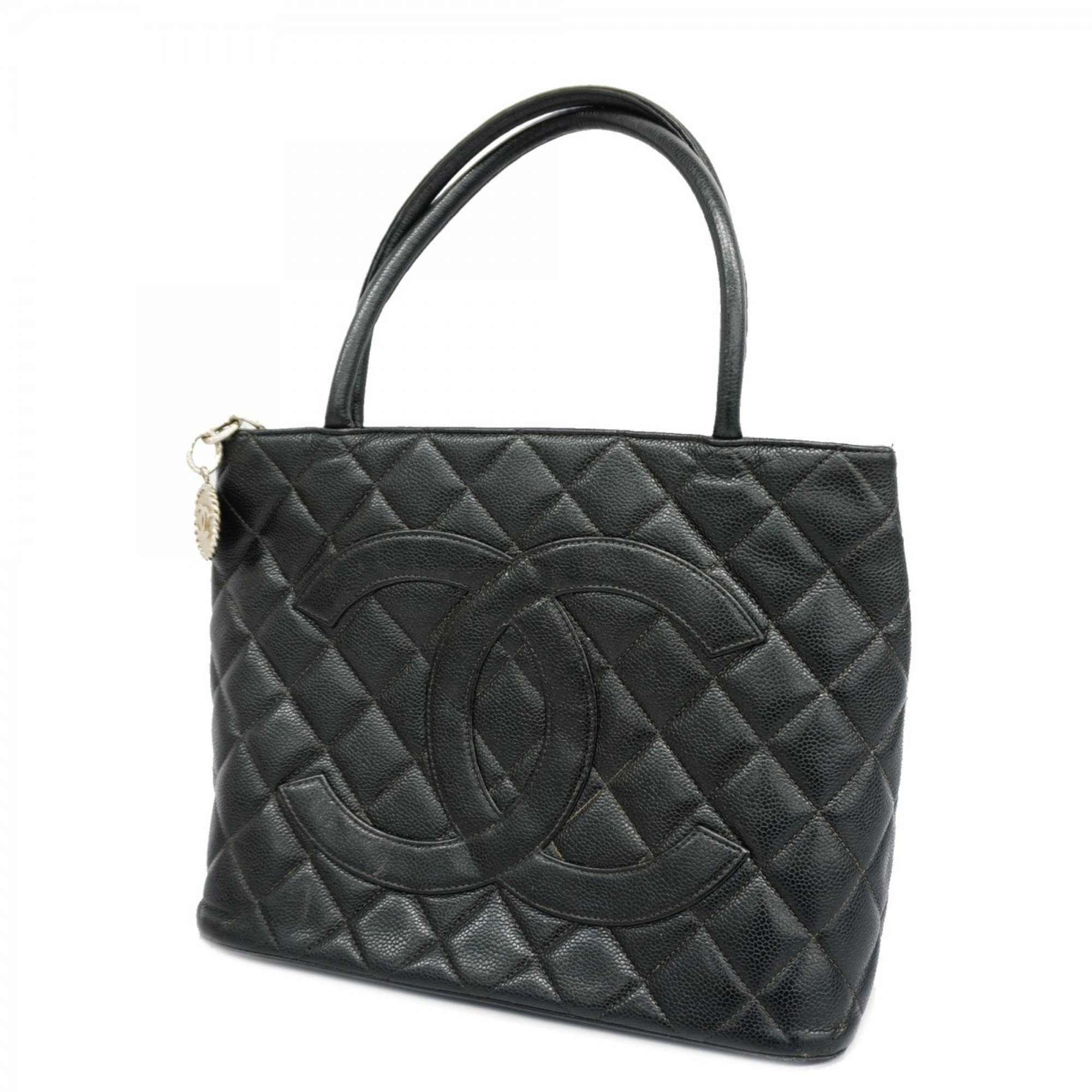 Chanel Tote Bag Reproduction Caviar Skin Black Women's