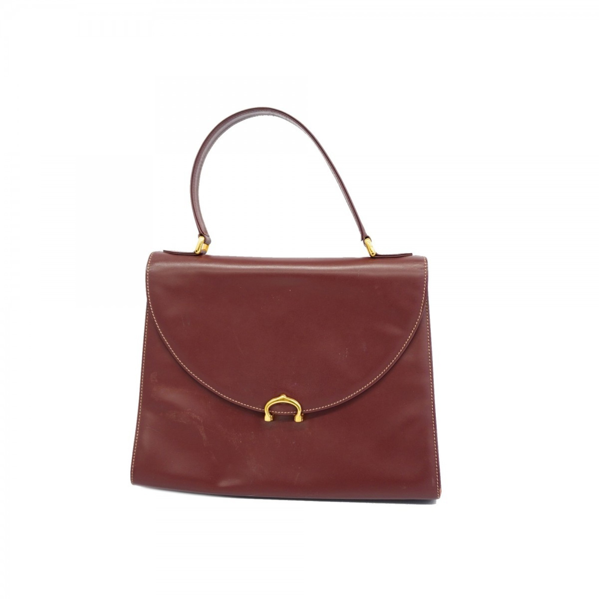 Cartier handbag must leather bordeaux ladies