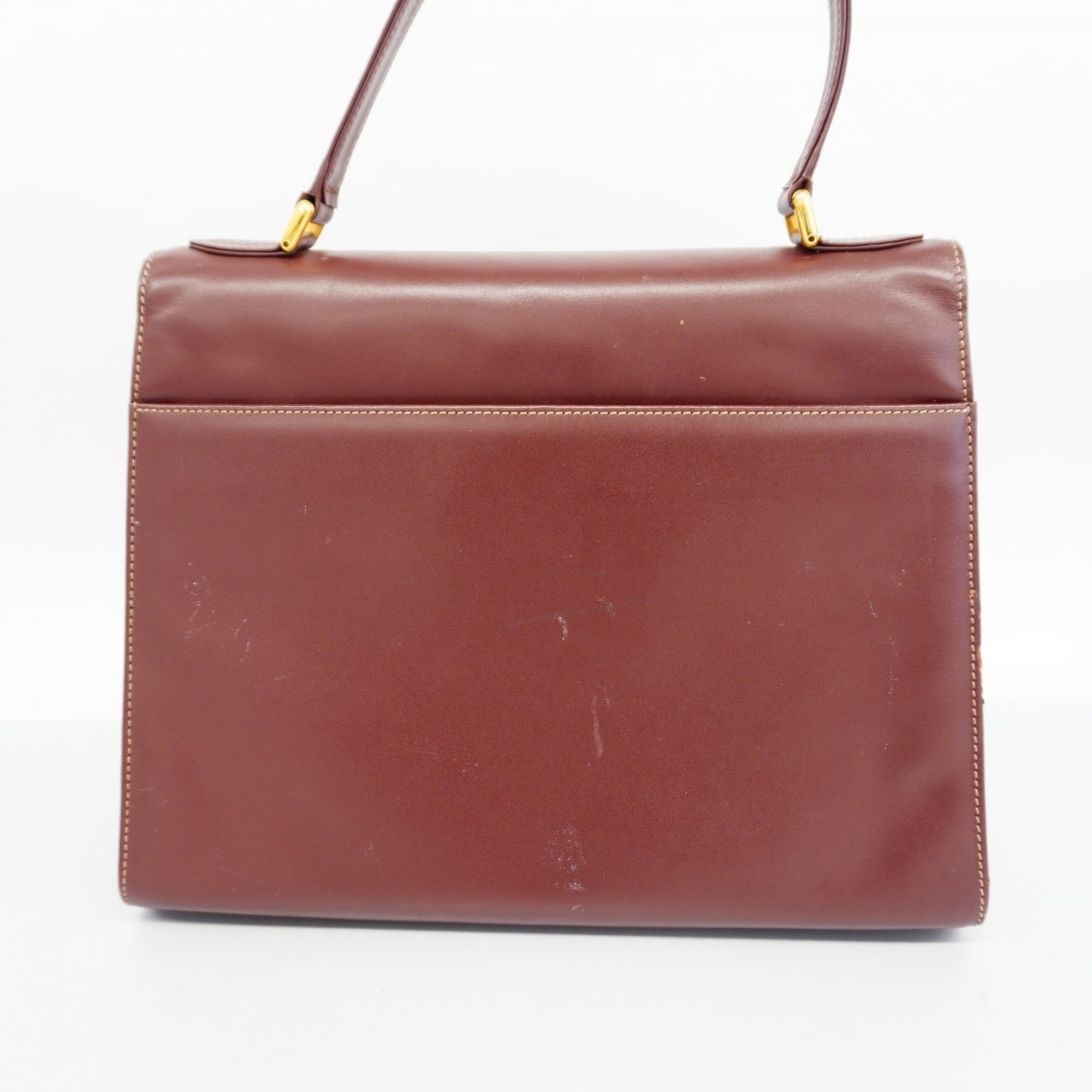 Cartier handbag must leather bordeaux ladies