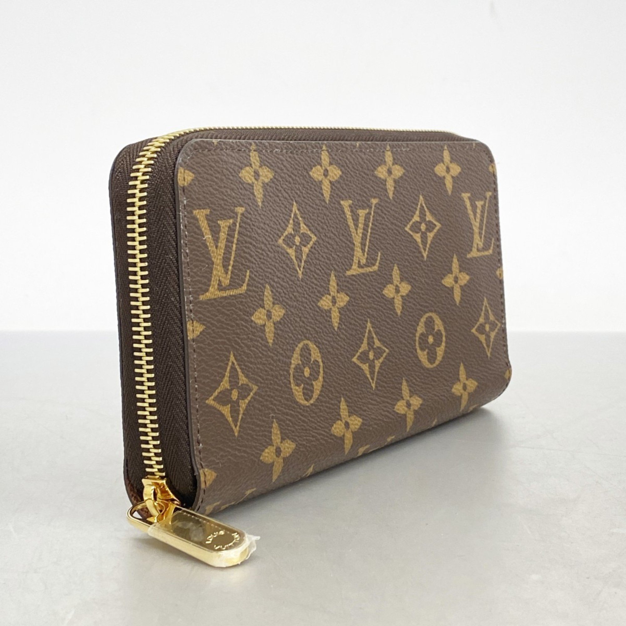 Louis Vuitton Long Wallet Monogram Zippy M42616 Brown Men's Women's