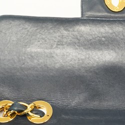 Chanel Shoulder Bag Deca Matelasse Lambskin Navy Women's