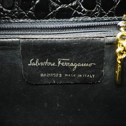 Salvatore Ferragamo Handbag Gancini Leather Black Women's