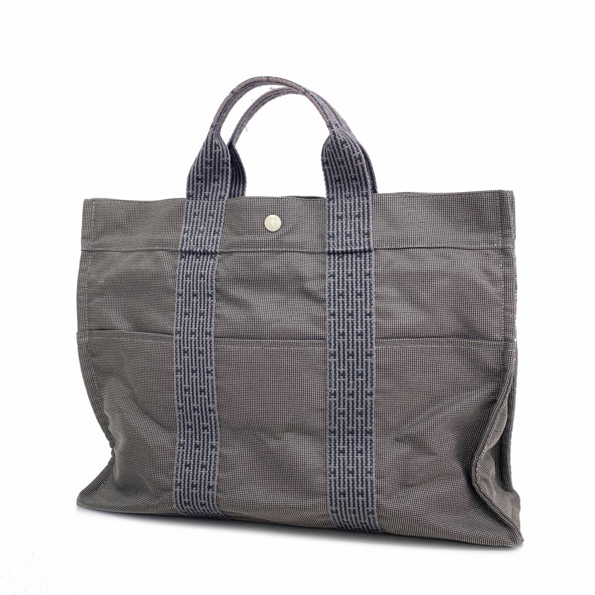 Hermes Tote Bag Air Line MM Canvas Grey Men's Women's