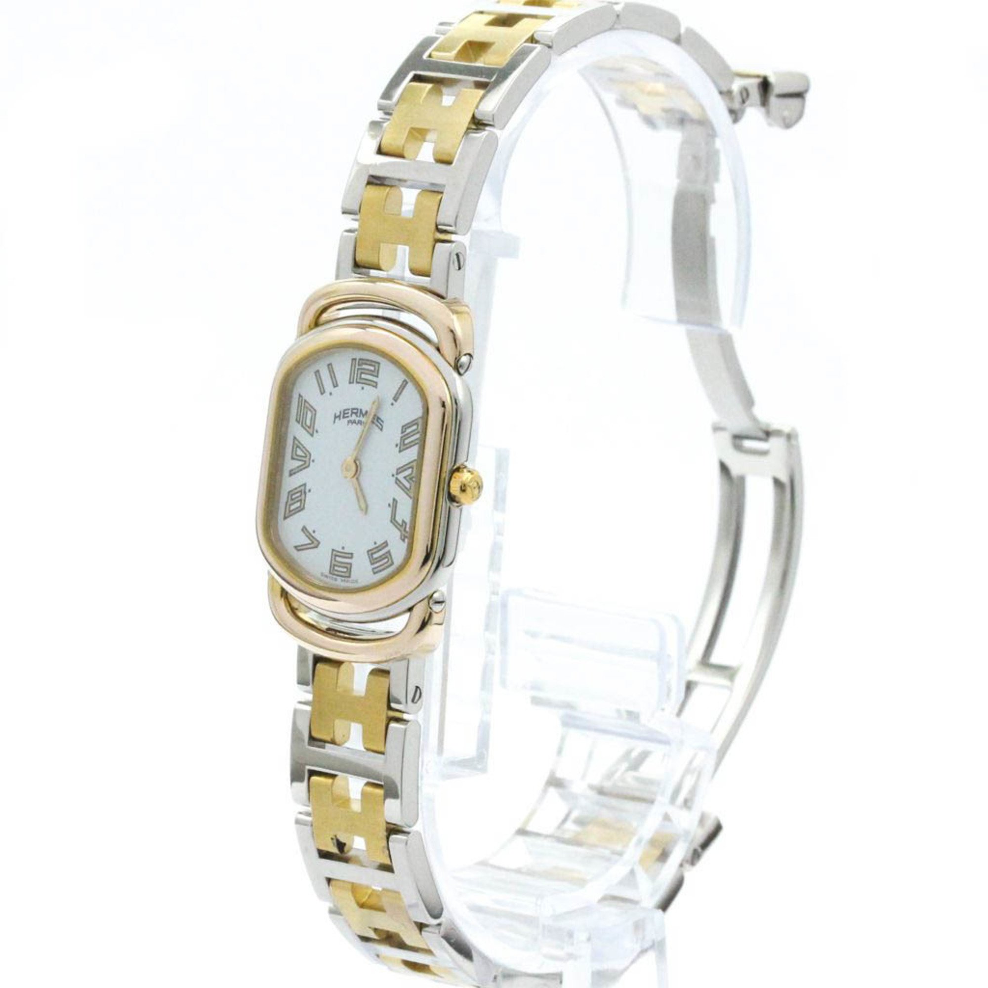 Polished HERMES Rally Gold Plated Steel Quartz Ladies Watch RA1.240 BF577072