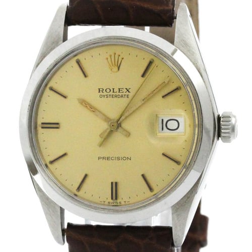 Vintage ROLEX Oyster Date Precision 6694 Steel Hand-winding Mens Watch BF577052