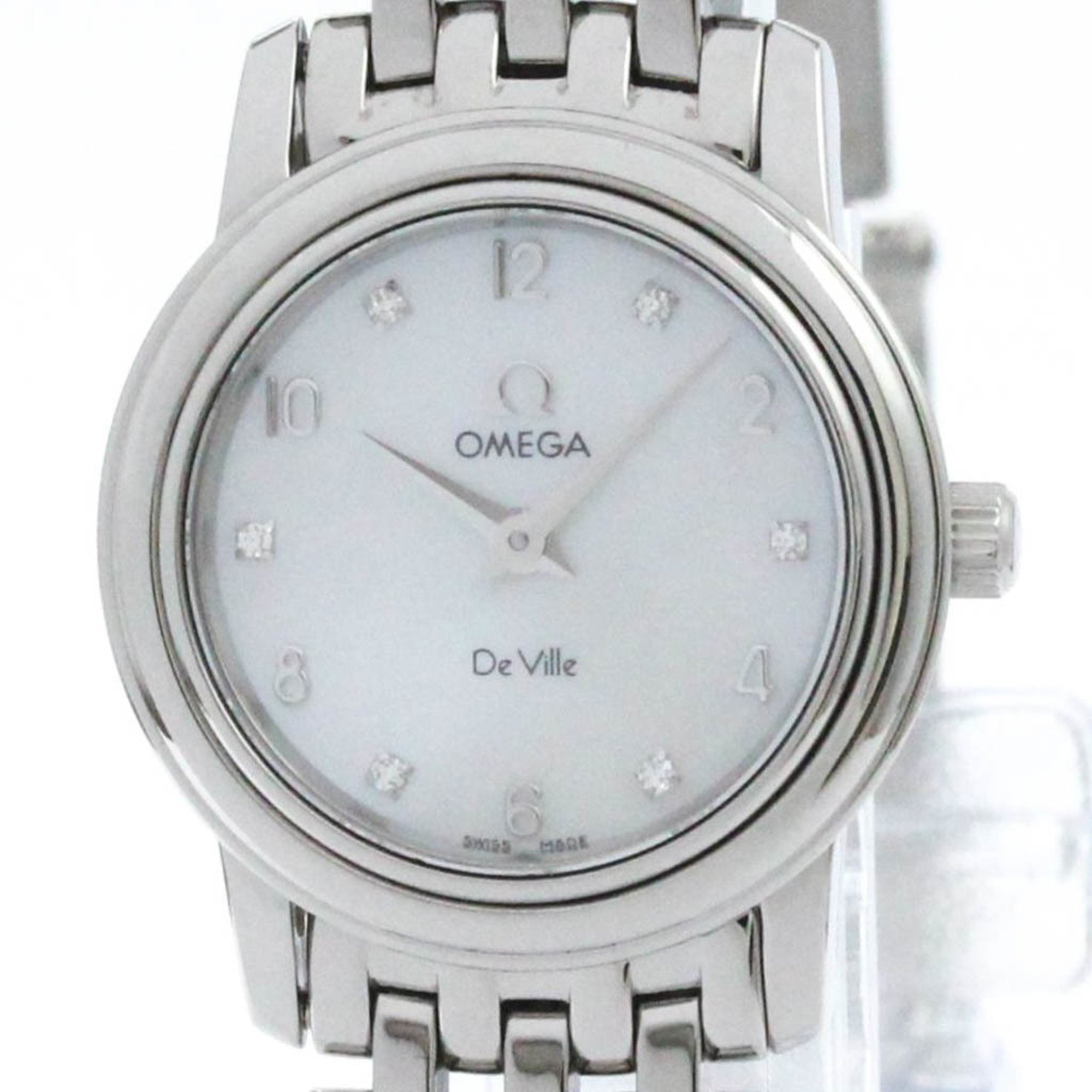 Polished OMEGA De Ville Prestige Diamond MOP Steel Ladies Watch 4570.75 BF574141