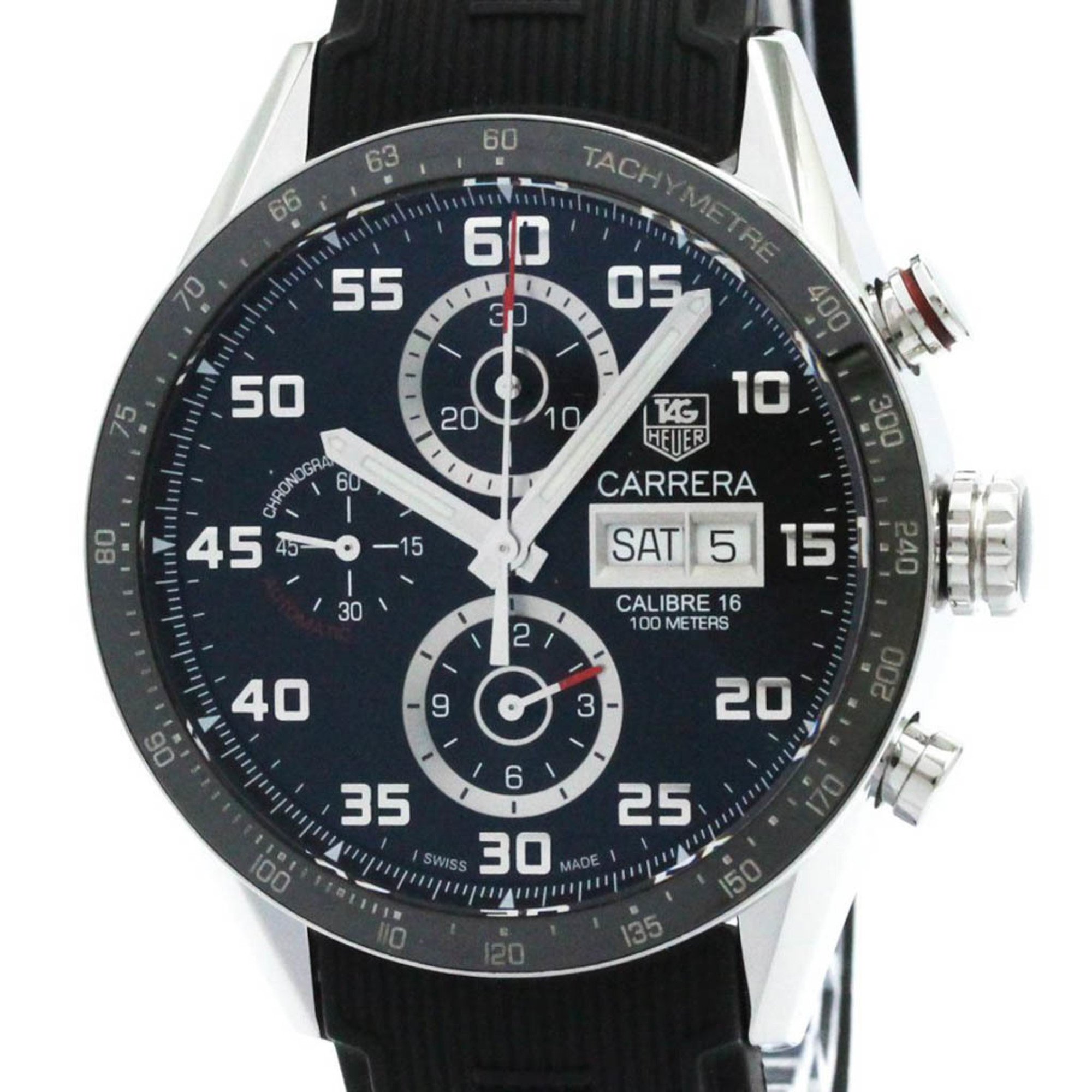 Polished TAG HEUER Carrera Chronograph Calibre 16 Steel Watch CV2A1R BF577057