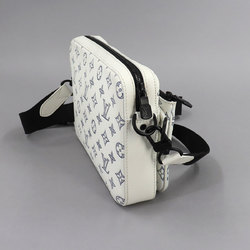 LOUIS VUITTON Monogram Shadow Trio Shoulder Bag White Navy M24754 RFID Messenger