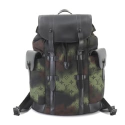 Louis Vuitton LOUIS VUITTON Monogram Nylon Camouflage Christopher PM Backpack Rucksack Black Khaki M56411 RFID