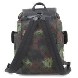 Louis Vuitton LOUIS VUITTON Monogram Nylon Camouflage Christopher PM Backpack Rucksack Black Khaki M56411 RFID