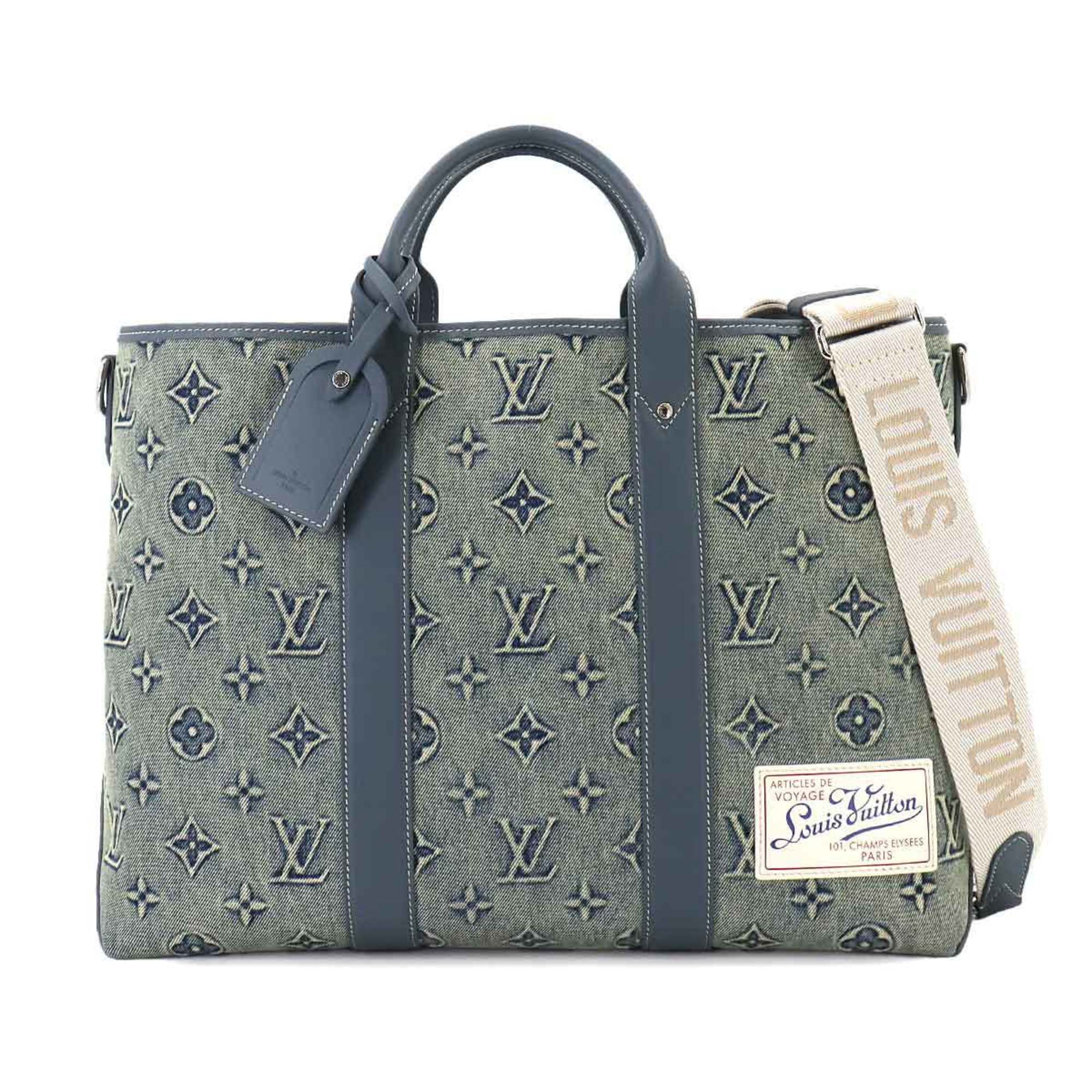 Louis Vuitton LOUIS VUITTON Monogram Wash Denim Weekend Tote NM 2way Shoulder Bag Blue M22537 RFID