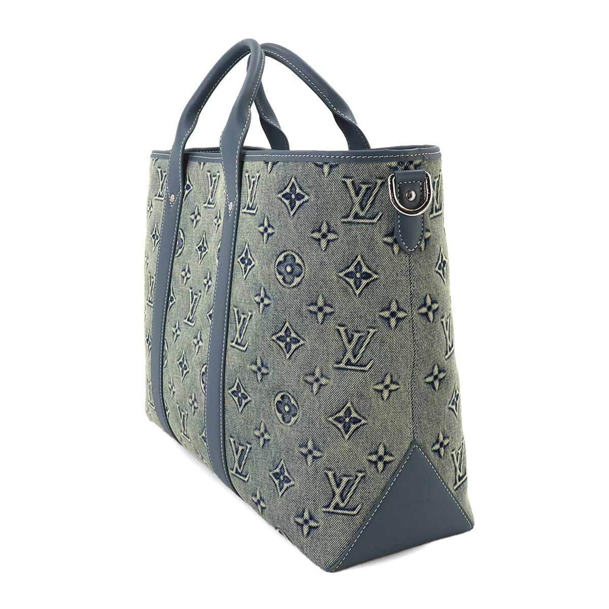 Louis Vuitton LOUIS VUITTON Monogram Wash Denim Weekend Tote NM 2way Shoulder Bag Blue M22537 RFID