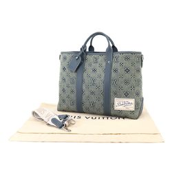 Louis Vuitton LOUIS VUITTON Monogram Wash Denim Weekend Tote NM 2way Shoulder Bag Blue M22537 RFID