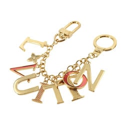 LOUIS VUITTON Portocle Initial Bag Charm Gold Red M61020