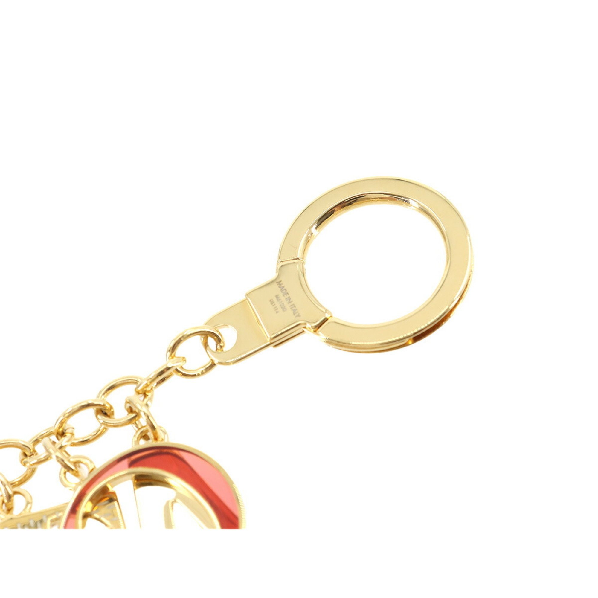 LOUIS VUITTON Portocle Initial Bag Charm Gold Red M61020