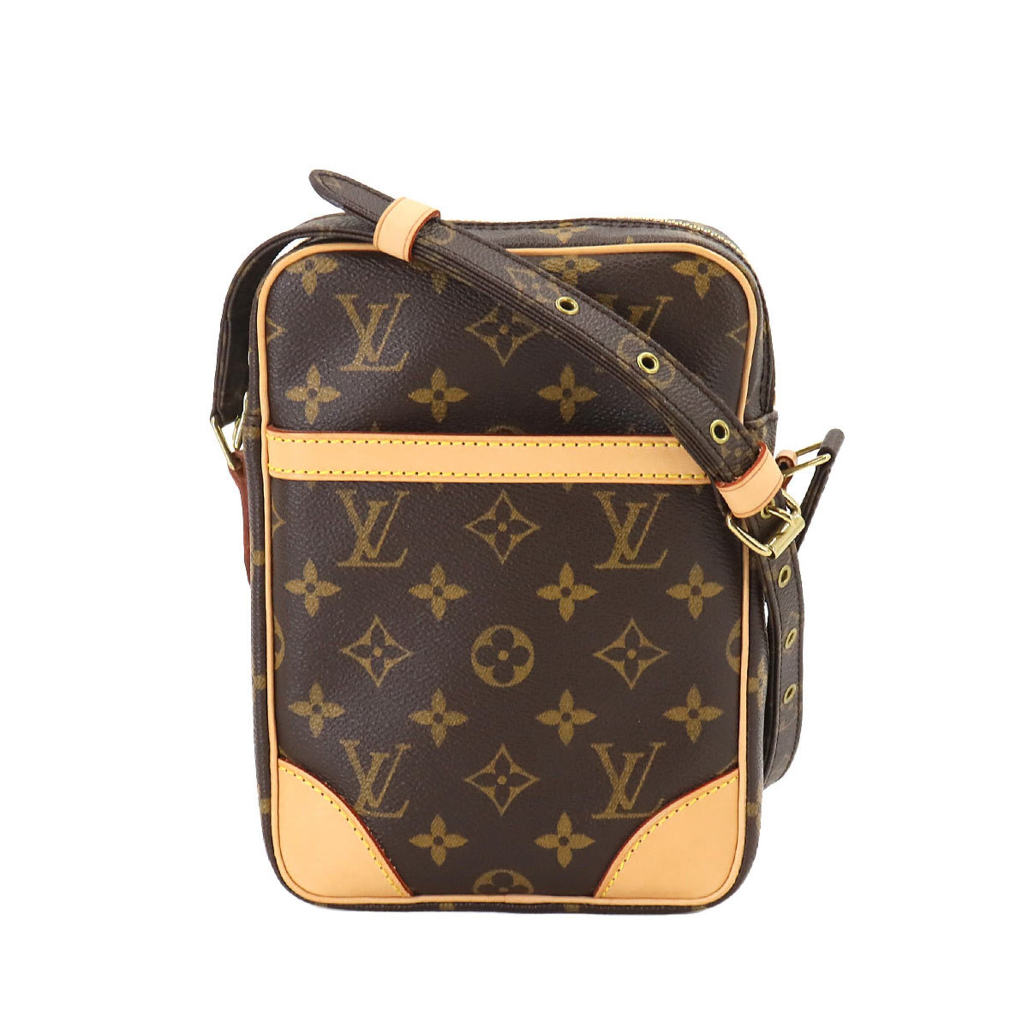 Louis Vuitton Monogram Danube Shoulder Bag Brown M45266 Gold Hardware