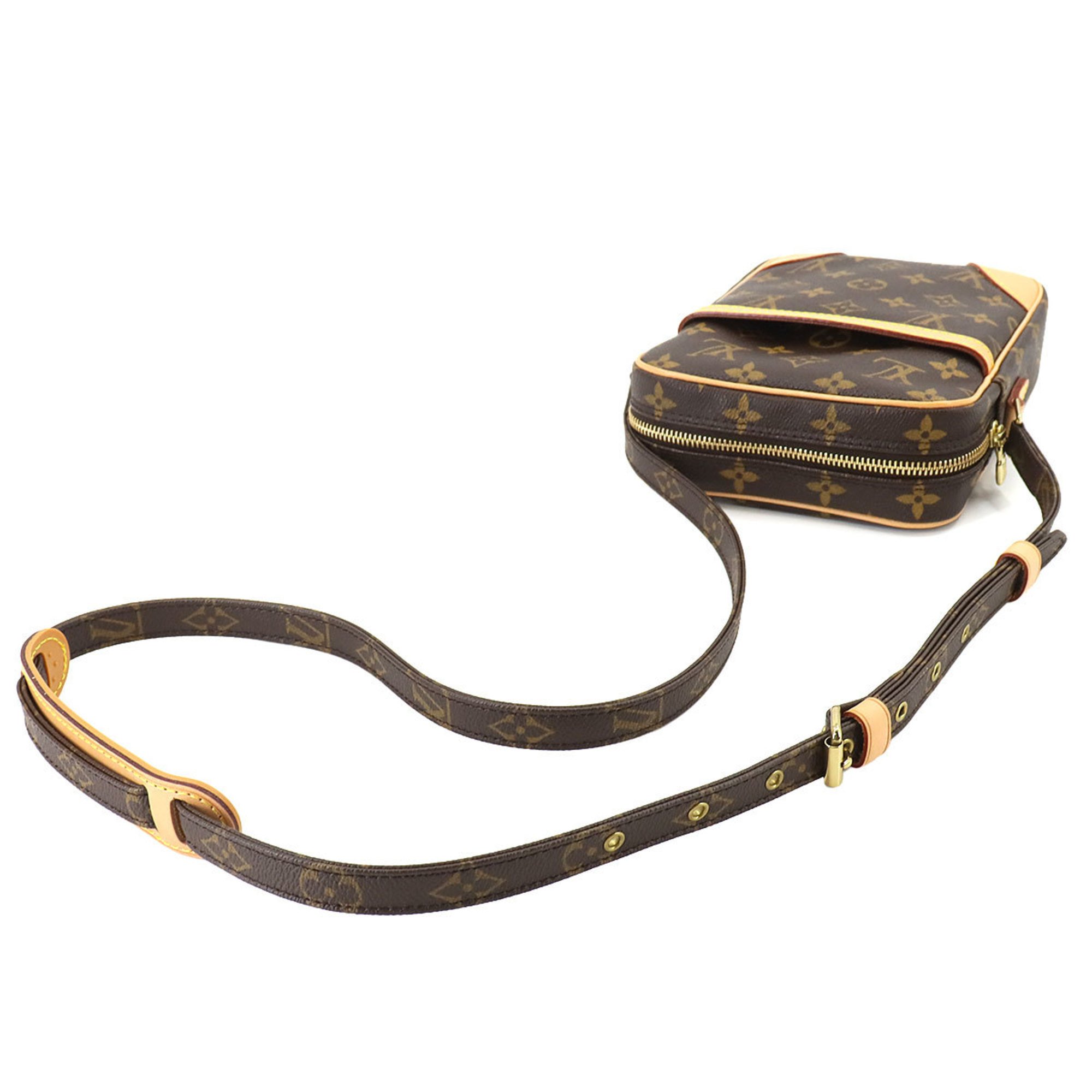 Louis Vuitton Monogram Danube Shoulder Bag Brown M45266 Gold Hardware