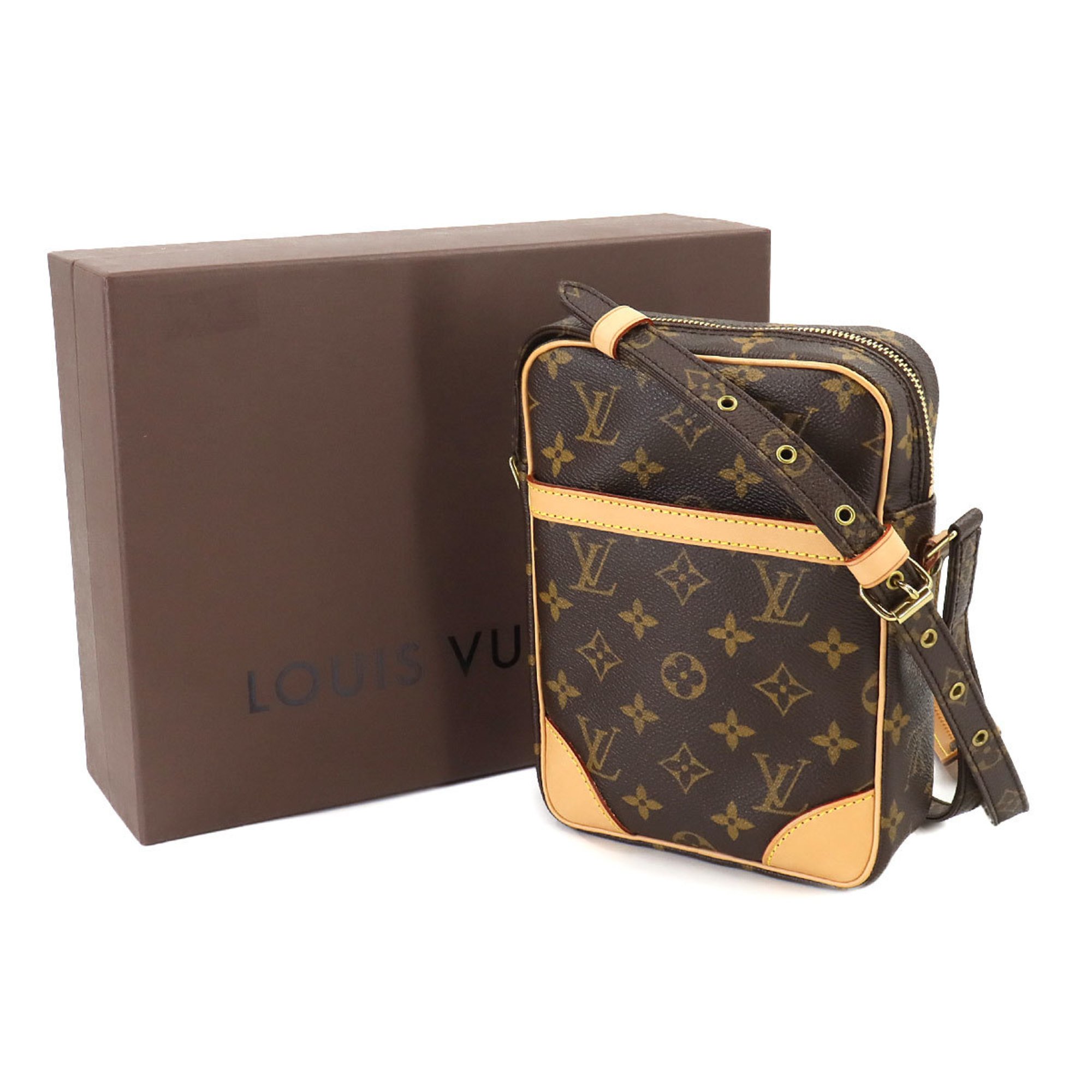 Louis Vuitton Monogram Danube Shoulder Bag Brown M45266 Gold Hardware