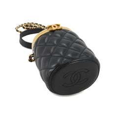 CHANEL Matelasse Vanity Chain Shoulder Bag Leather Black AS2640