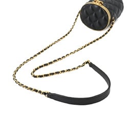 CHANEL Matelasse Vanity Chain Shoulder Bag Leather Black AS2640